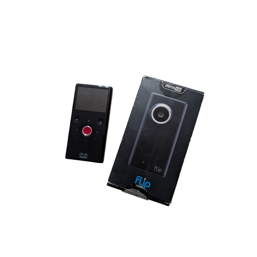 Cisco Flip Video MinoHD Black Digital Camcorder Model M2120 Parts Repair Box